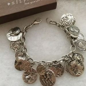SILPADA OXIDIZED .925 COIN BRACELET